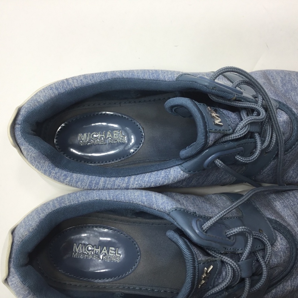 Michael Kors Blue Sneakers for Women, Leather Accents, Silver Logo, 8M EUC - Picture 8 of 9
